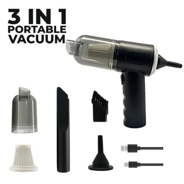 Powerful 3-in-1 Cordless Handheld Vacuum Cleaner With Led Light – Wet & Dry, Strong Suction For Car, Sofa, Carpet & Home Cleaning (with Box)